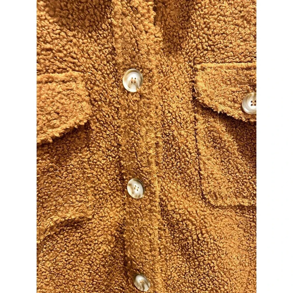 Wishlist Womens Small/Medium Brown Teddy Shacket Oversized Shirt - Picture 3 of 7